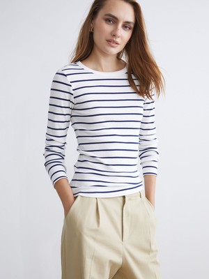 Lc Waikiki Yeni Sezon Bisiklet Yaka Çizgili Kadın Body