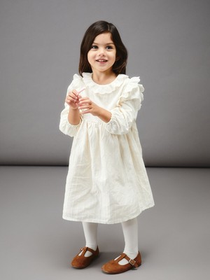 Lc Waikiki Yeni Sezon Bebe Yakalı Fırfırlı Kız Bebek Elbise