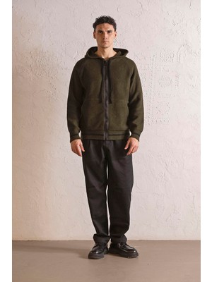 gmg firenze Kapüşonlu Fermuarlı Kanguru Cepli Erkek Hırka