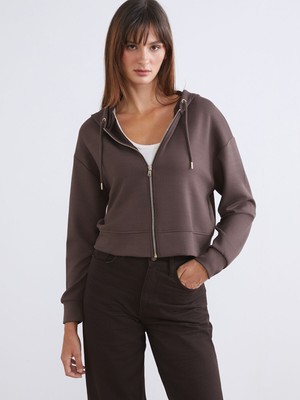 Lc Waikiki Yeni Sezon Kapüşonlu Kadın Fermuarlı Sweatshirt