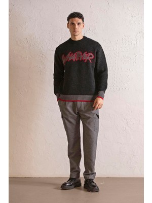 gmg firenze Bisiklet Yaka Whatever Tasarımlı Erkek Kazak