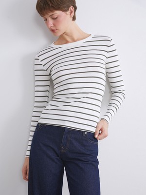 Lc Waikiki Yeni Sezon Bisiklet Yaka Çizgili Kadın Body