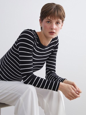 Lc Waikiki Yeni Sezon Bisiklet Yaka Çizgili Kadın Body