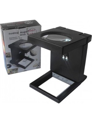 Toptan Perpa Katlanır Plastık LED Işıklı Test Cıhazı Büyüteç 2.5X90MM