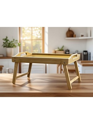 Ayaklı Bambu Yatak Keyif Tepsisi