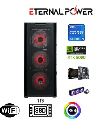 Eternal Power Intel I9 14900K Rtx 5090 Gaming Pc | 16GB Ddr5 | 1tb Nvme M.2 | B760M Wifi | 750W | 240MM Sıvı Soğutma