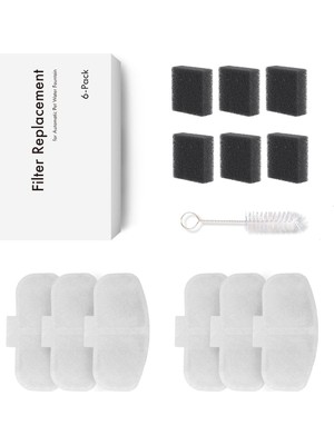 Braventa Collection Haustier WF009L Otomatik Kedi Su Sebili Uyumlu Su Sebili Filtre Seti (6 Adet)