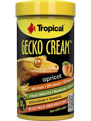 Braventa Collection Tropical Gecko Cream Apricot Kayısılı Gecko Yemi 100ML 50GR