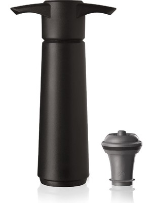 Braventa Collection Vacu Vin Siyah 1 Tapa Şarap Pompası, Plastik, 3,6 x 7,5 x 12,5 cm
