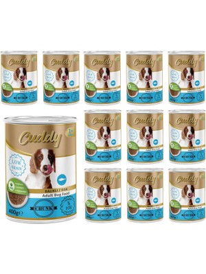 Braventa Collection Cuddy Yetişkin Köpek Balıklı ve Jöleli Konserve Mama 400 gr x 12 Adet