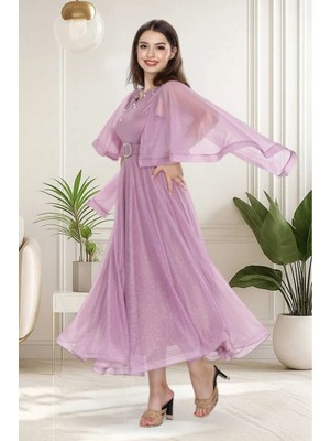 Ay Yılmaz Kız Çocuk Abiye Mezuniyet Kıyafeti Kemerli Mevlana Model