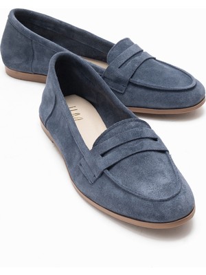 Luvi F02 Kot Süet Hakiki Deri Kadın Loafer Ayakkabı