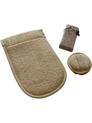 Braventa Collection Cingöz Shop Doğal Kabak Lifi Vücut Kesesi, Doğal Kabak Lifi Yüz Lifi, Topuk Taşı 3 Lü Banyo Hamam Se