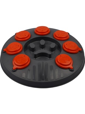 Braventa Collection Kedi Köpek Bulmacası ve Yavaş Yeme Mama Kabı Gri-Turuncu