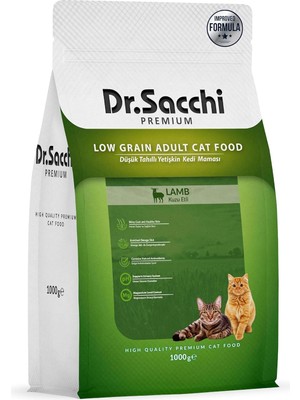 Braventa Collection Dr.sacchi Premium Düşük Tahıllı Kuzu Etli Yetişkin Kedi Maması 1 kg