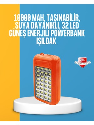 İlk El Grup Ieg™ Çift USB Çıkışlı Güneş Enerjili Aydınlatmalı Powerbank