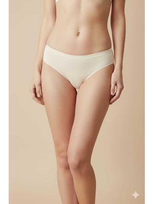 Hanuw 3'lü Ten Rengi Lazer Bikini Kesim Slip Külot A Kalite