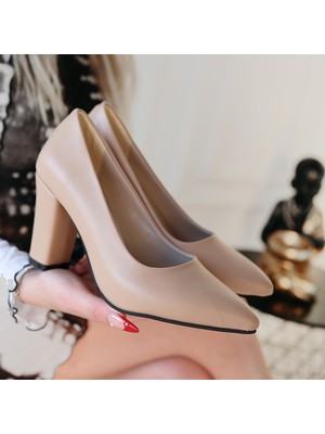 SEPET365 Giort Nude Cilt Topuklu Ayakkabı