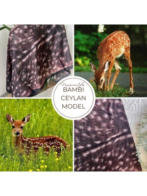 Vavscarfs Ceylan Desenli Bambi Şal Çikolata