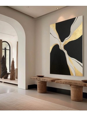 Elvara El Yapımı Altın Kağıt Detaylı Modern Duvar Tablosu