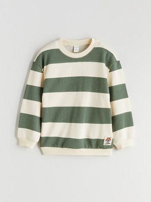 Lc Waikiki Yeni Sezon Bisiklet Yaka Çizgili Erkek Çocuk Sweatshirt