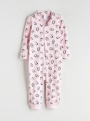 Lc Waikiki Yeni Sezon Gömlek Yaka Uzun Kollu Baskılı Kız Bebek Tulum