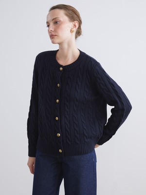 Lc Waikiki Yeni Sezon Bisiklet Yaka Kendinden Desenli Kadın Triko Hırka