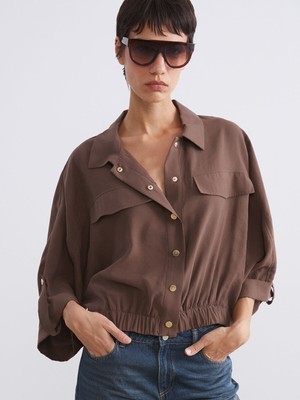 Lc Waikiki Yeni Sezon Modal Karışımlı Oversize Kadın Gömlek