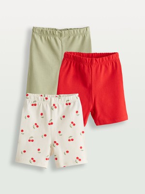 Lc Waikiki Yeni Sezon Beli Lastikli Kız Bebek Kısa Tayt 3'lü