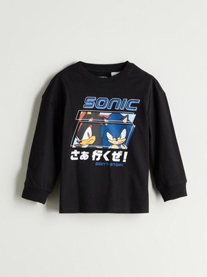 Lc Waikiki Yeni Sezon Bisiklet Yaka Sonic Baskılı Erkek Çocuk Tişört