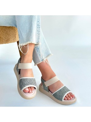 SEPET365 Jake Yeşil Hasır Cilt Sandalet