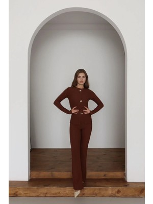 Aesco Ottoman Alt Üst Takım Kahve PT510442