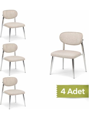 Avenza Living Polo 4’lü Metal Ayaklı Modern Mutfak Sandalyesi – Konforlu Oturum