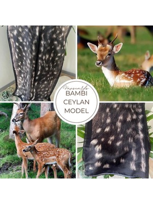 Vavscarfs Ceylan Desenli Bambi Şal Siyah