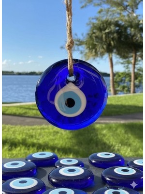 İğne İzi 6 cm Büyük Boy Cam Nazar Boncuğu Seti (5'li)