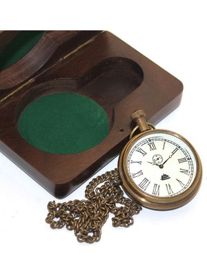 Ahşap Kutulu Pirinç Köstekli Saat Model 7