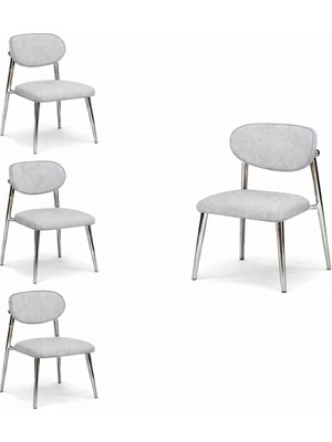 Avenza Living Polo 4’lü Metal Ayaklı Modern Mutfak Sandalyesi – Konforlu Oturum