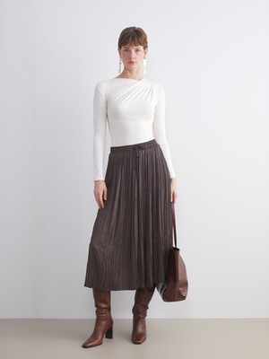 Lc Waikiki Yeni Sezon Beli Lastikli Saten Pileli Etek