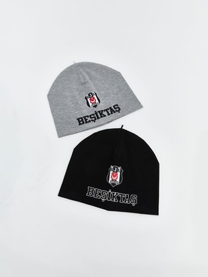 LC Waikiki Beşiktaş Baskılı Erkek Çocuk Bere 2'li Siyah Renk Yeni Sezon Ürün