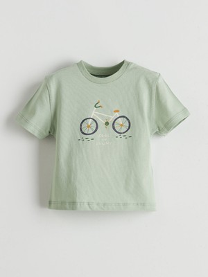 Lc Waikiki Yeni Sezon Bisiklet Yaka Baskılı Erkek Bebek Tişört
