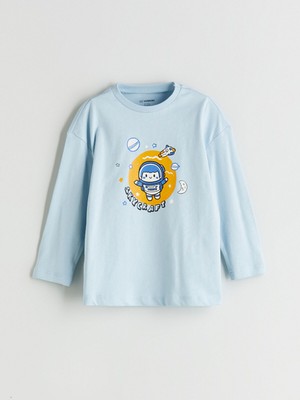 Lc Waikiki Yeni Sezon Bisiklet Yaka Baskılı Erkek Çocuk Tişört