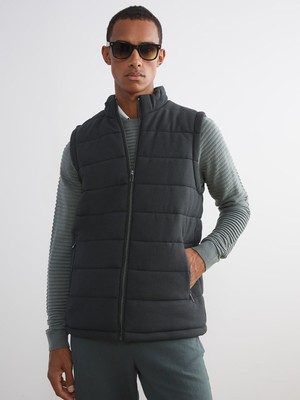 Lc Waikiki Slim Fit Dik Yaka Erkek Şişme Yelek Petrol Renkli Modern Tasarım
