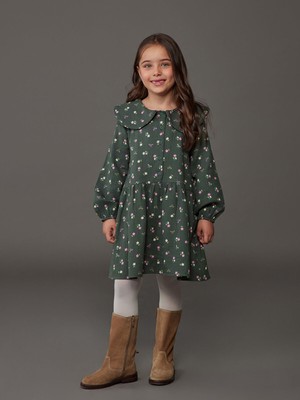 Lc Waikiki Yeni Sezon Bebe Yaka Çiçekli Kız Çocuk Müslin Elbise