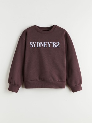 Lc Waikiki Yeni Sezon Bisiklet Yaka Baskılı Kız Çocuk Sweatshirt