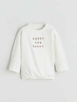 Lc Waikiki Yeni Sezon Bisiklet Yaka Baskılı Erkek Bebek Sweatshirt