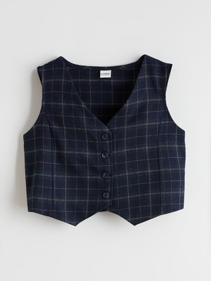 Lc Waikiki Yeni Sezon Ekose Kız Çocuk Klasik Yelek