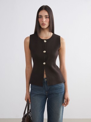 Lc Waikiki Yeni Sezon Bisiklet Yaka Kadın Triko Yelek