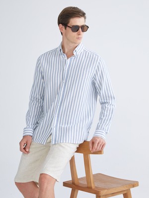 Lc Waikiki Yeni Sezon Regular Fit Uzun Kollu Çizgili Erkek Gömlek