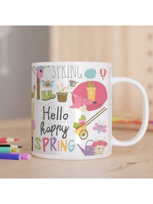 Asilmeydan Hoş Geldin Bahar Temalı Baskılı Hediyelik Kupa Bardak