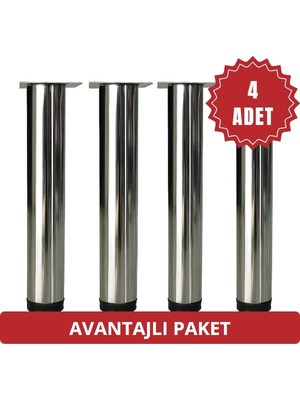 Hafele Otto Metal Sehpa & Masa Ayağı Parlak Krom 410 mm (4 Adet)